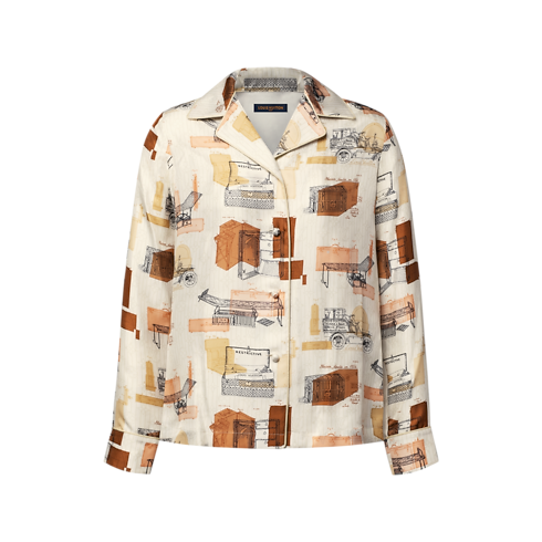 Trunk Print Pajama Shirt in Women's Ready-to-Wear Tops and Shirts collections by Louis Vuitton (Product zoom)