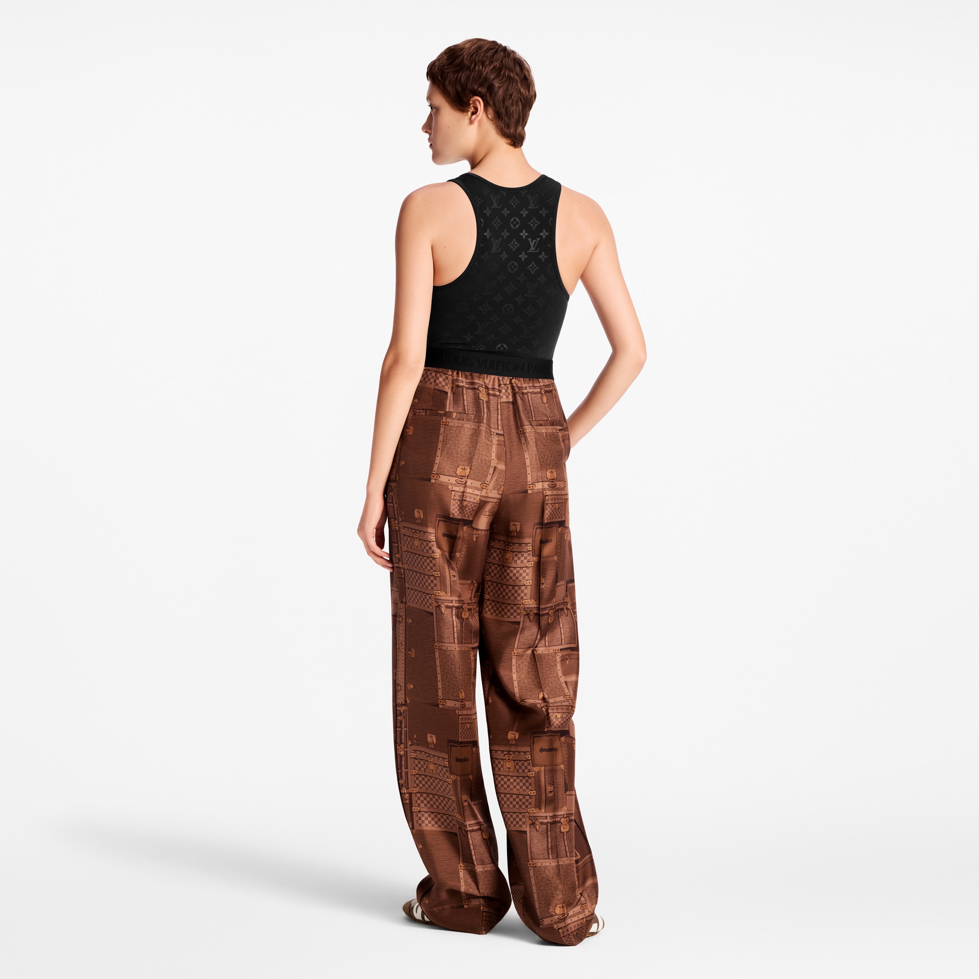Trunk Print Wide-Leg Pants  in Women