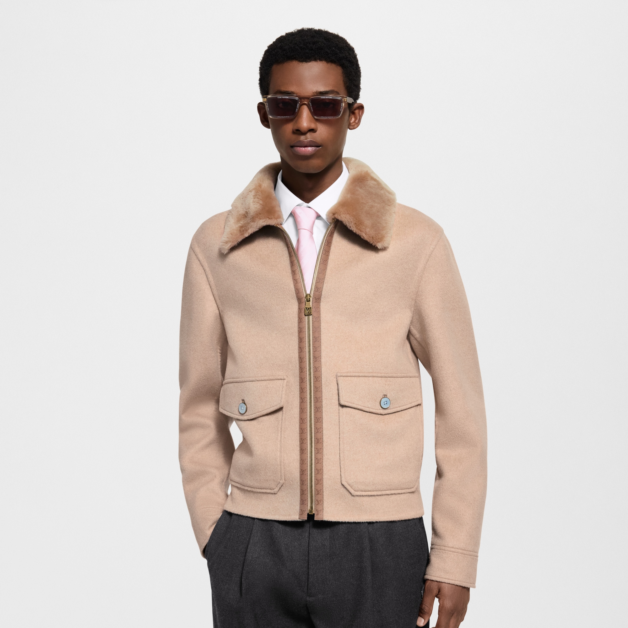 Vicuna-Cashmere Blend Double Face Blouson  in Men