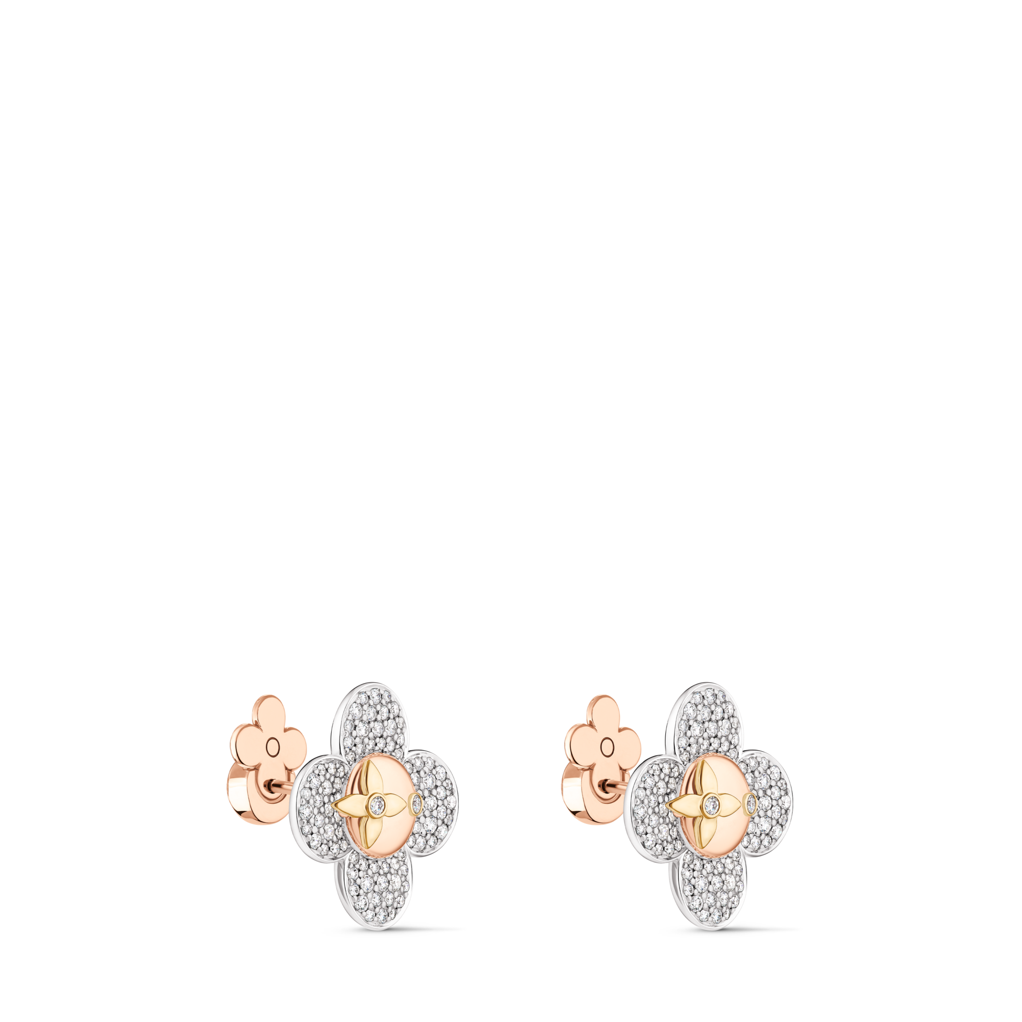 Vivienne Earrings, 3 Golds and Diamonds  in Jewelry