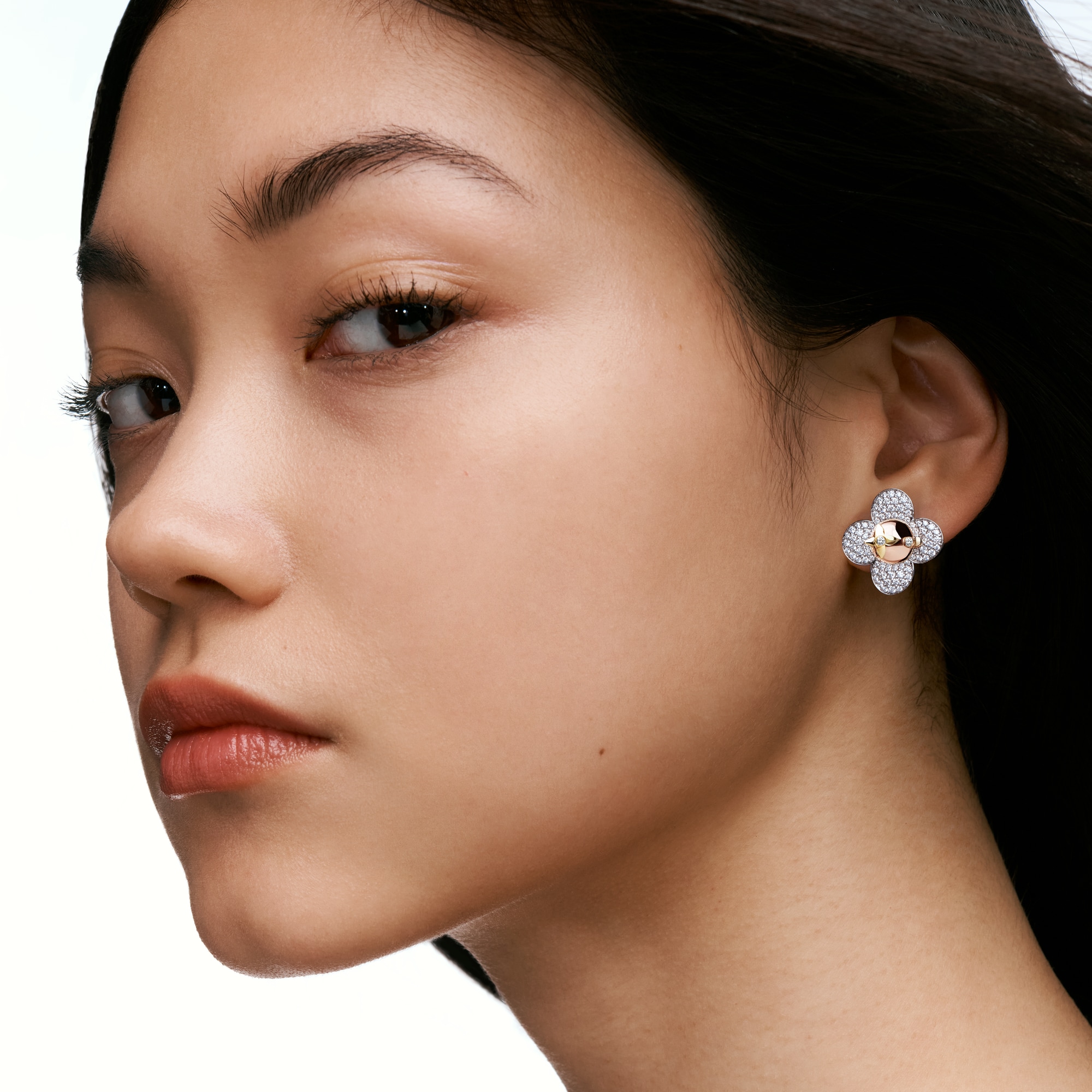 Vivienne Earrings, 3 Golds and Diamonds  in Jewelry