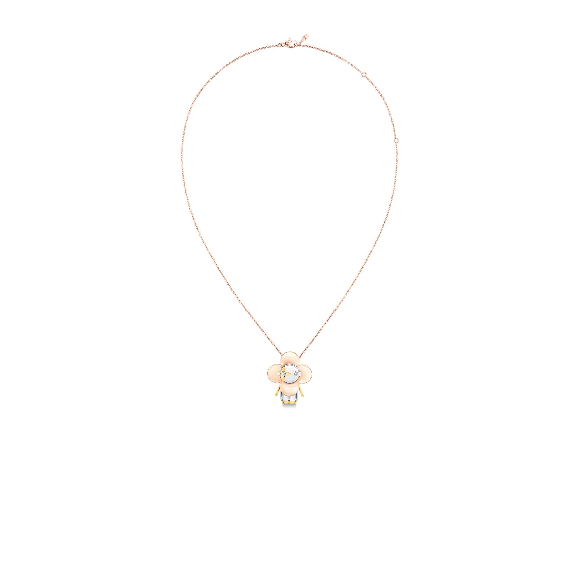 Vivienne pendant, 3 golds & diamonds  in Jewelry