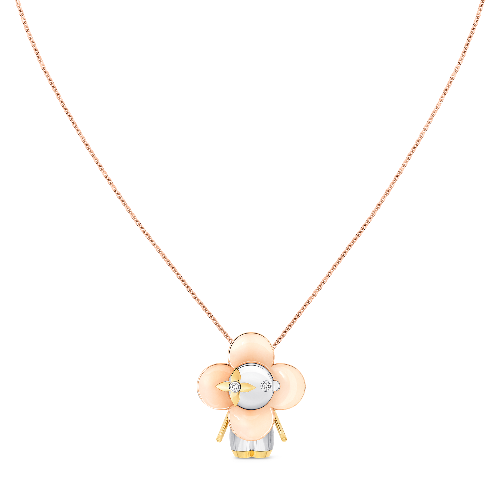 Vivienne pendant, 3 golds & diamonds  in Jewelry