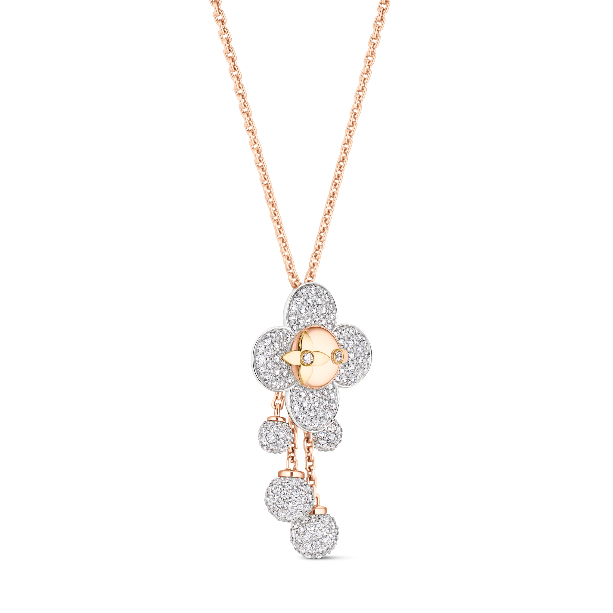 Vivienne Pendant, 3 Golds and Diamonds  in Jewelry