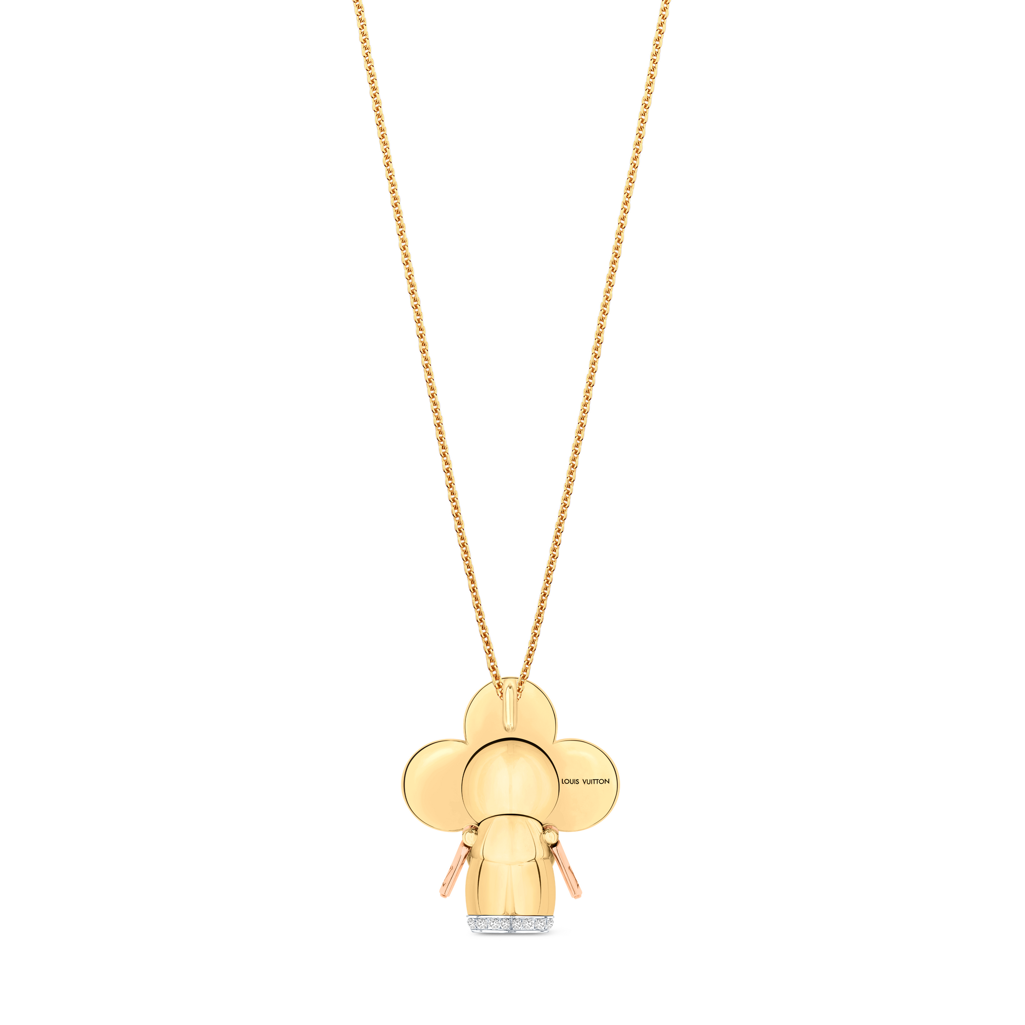 Vivienne pendant, 3 golds, black lacquer & diamonds  in Jewelry