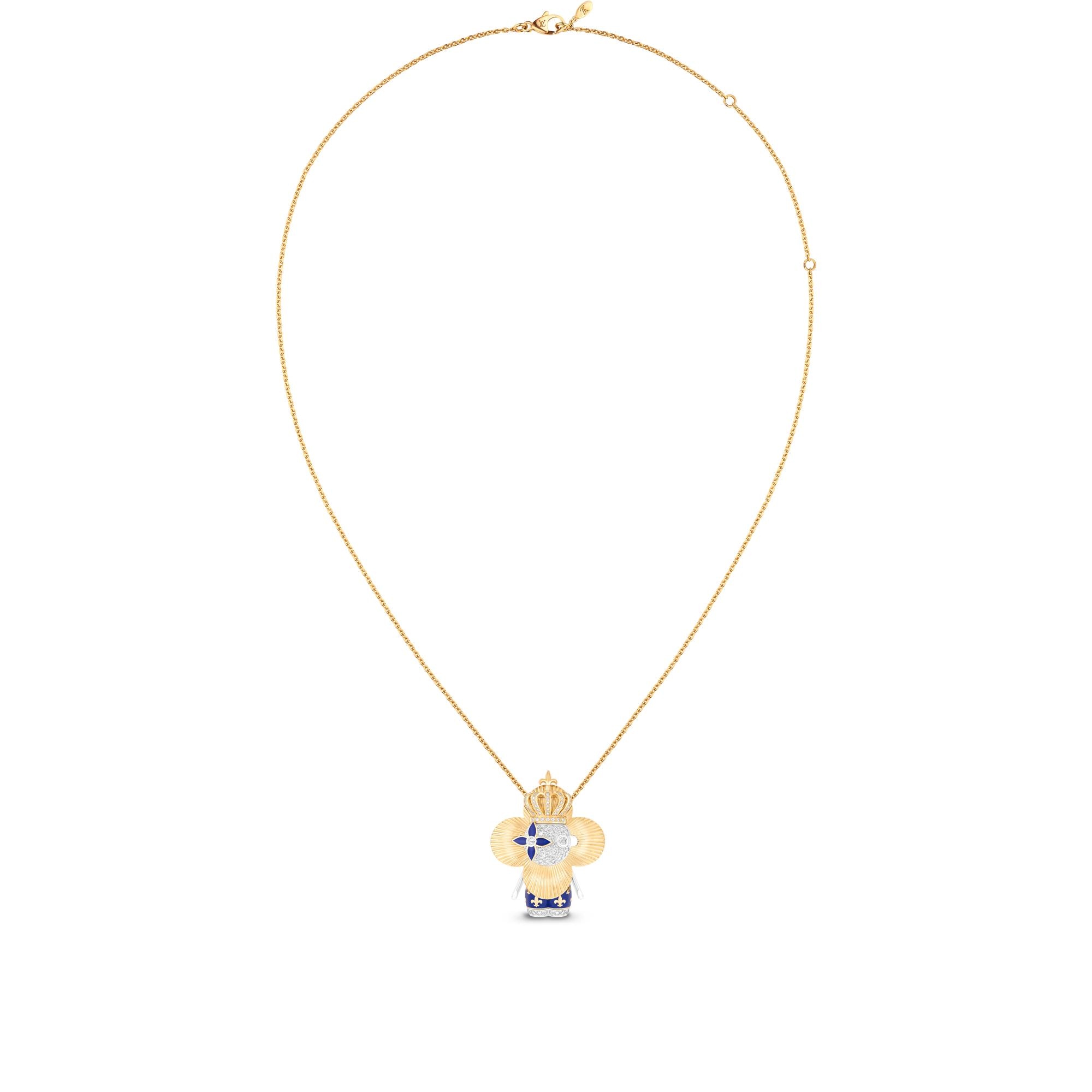 Vivienne Royal Pendant, Yellow Gold, White Gold, Lacquer & Diamonds  in Jewelry