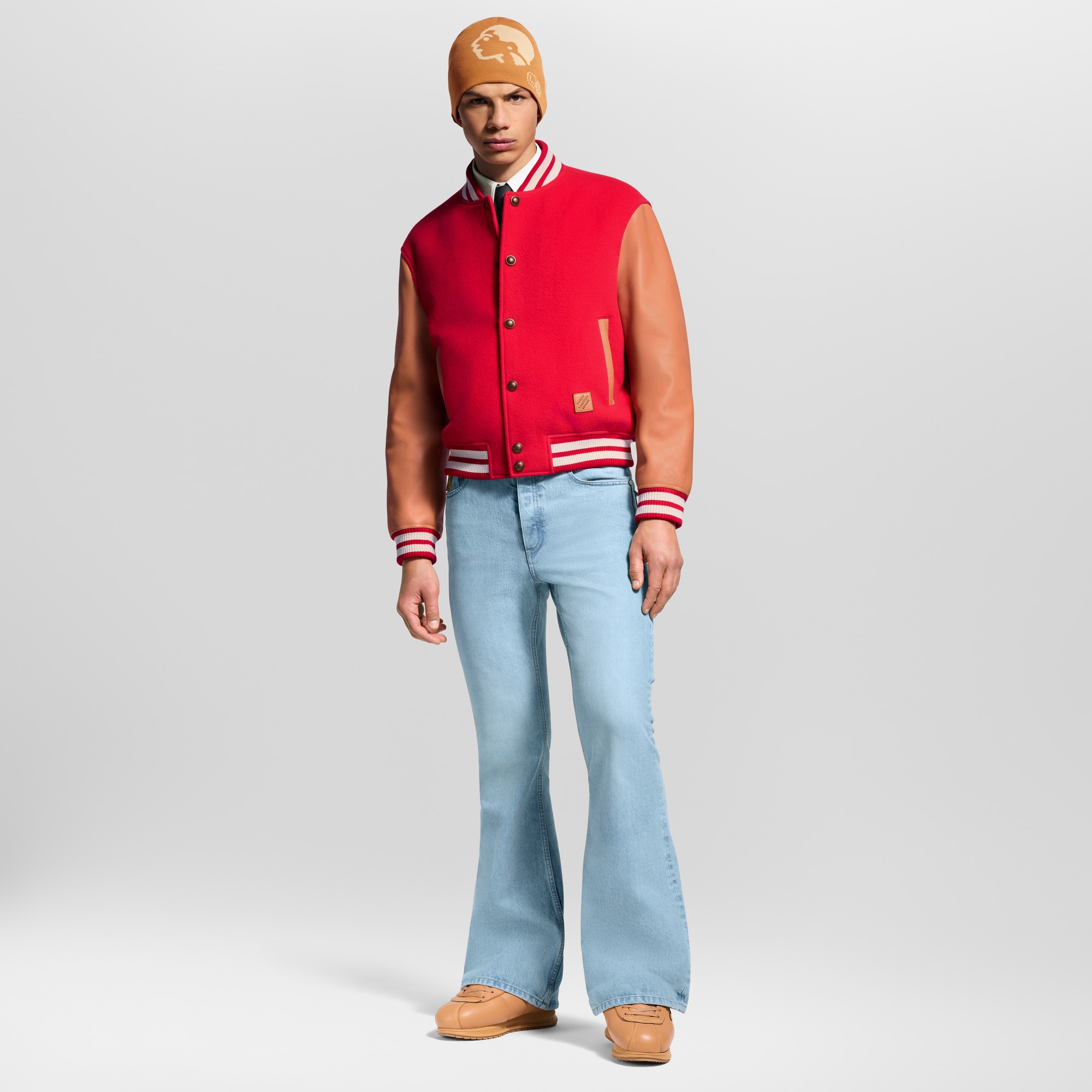 Vvn Leather Varsity Jacket  in Men