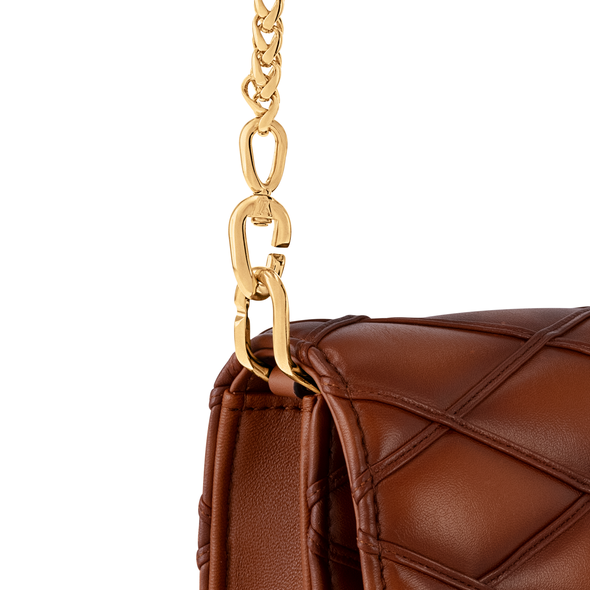 Wallet On Chain GO-14 Malletage Leather in Women