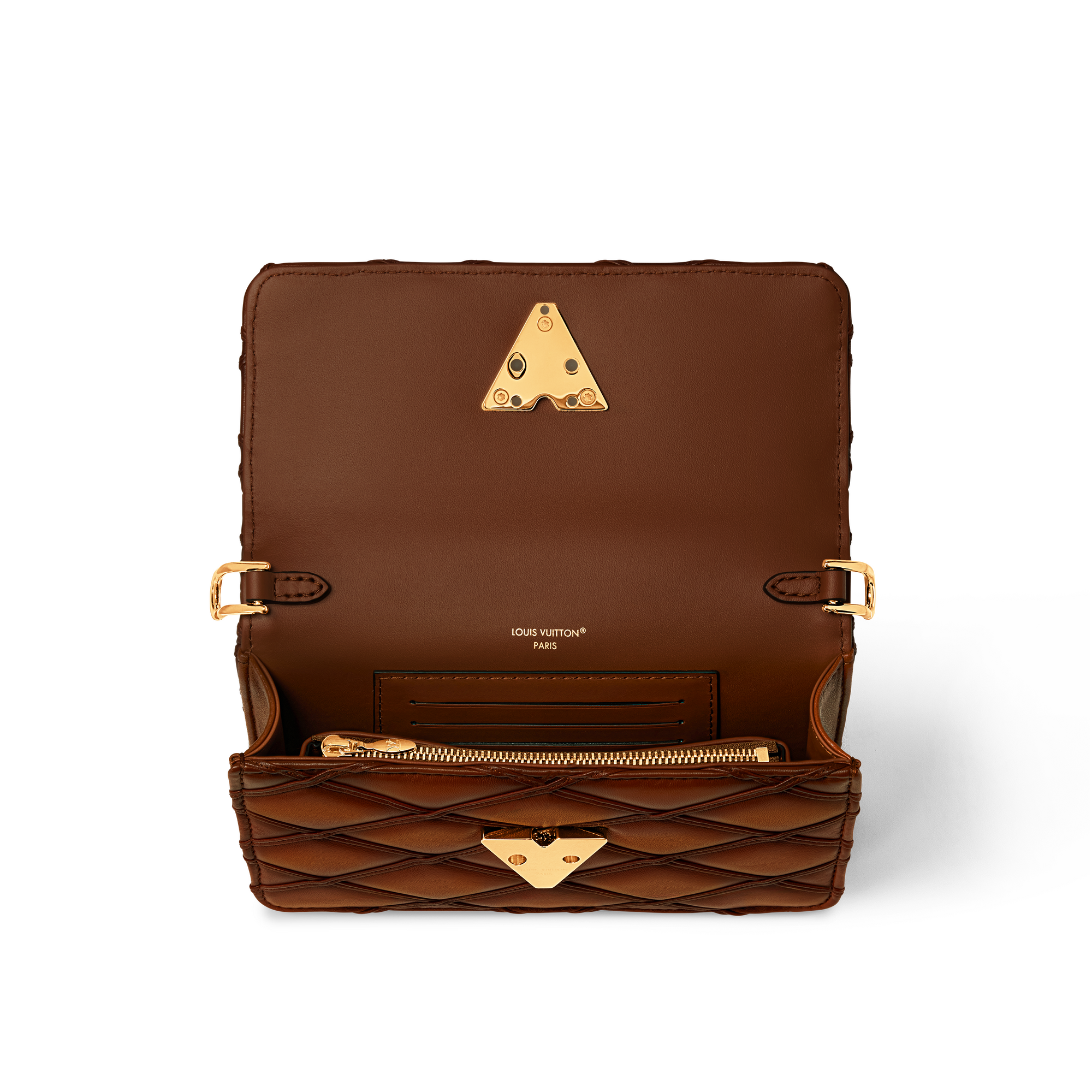 Wallet On Chain GO-14 Malletage Leather in Women