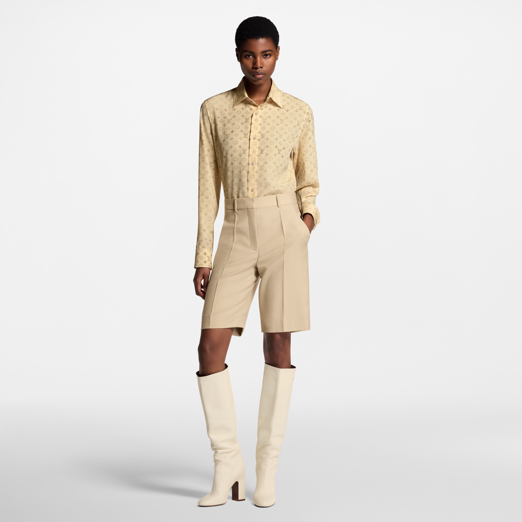 Washed Monogram Silk Shirt  in Women