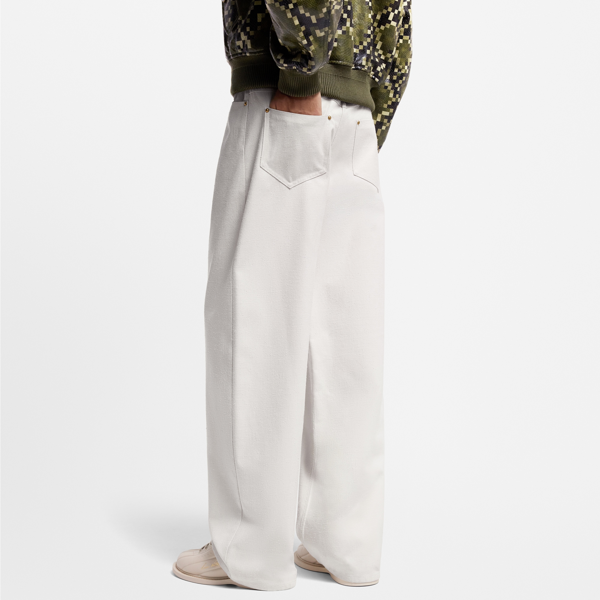 Wide-Leg Silk-Blend Pants  in Men