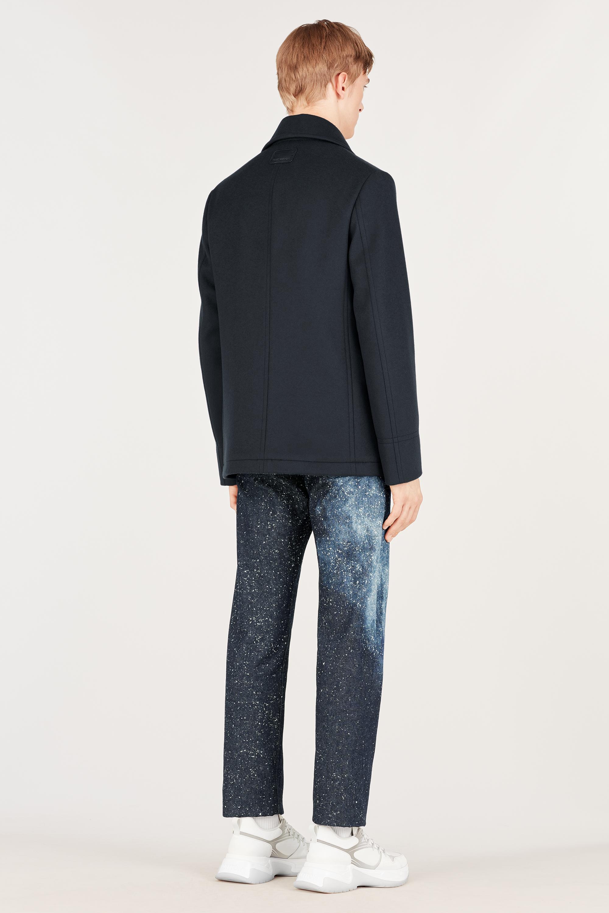 Wool Peacoat With Removable Lining  in Men