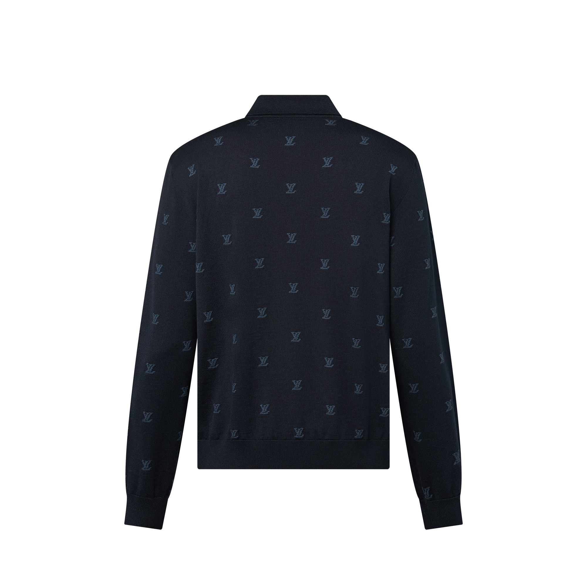 Wool, Silk And Cashmere-Blend Long Sleeve LV Blason Polo  in Men