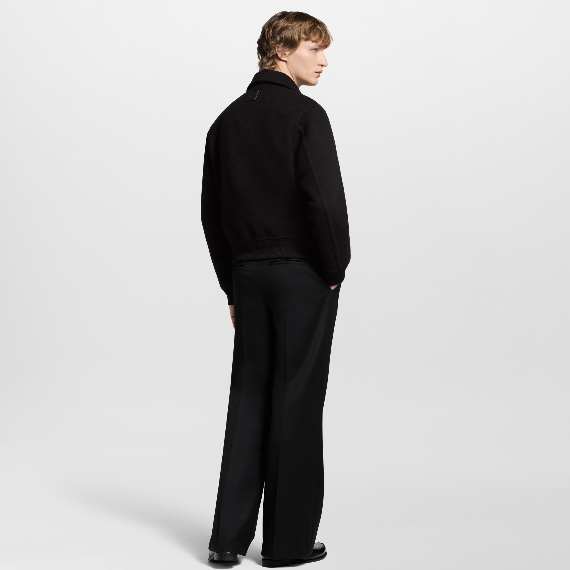 Wool-Silk Double Face Blouson  in Men