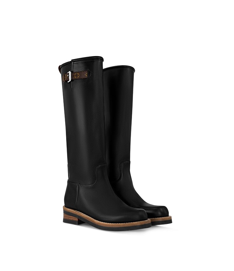 Louis Vuitton Engineer Boots Black Louis Vuitton LV Monogram Leather Combat Boots - Black Boots  main image 4