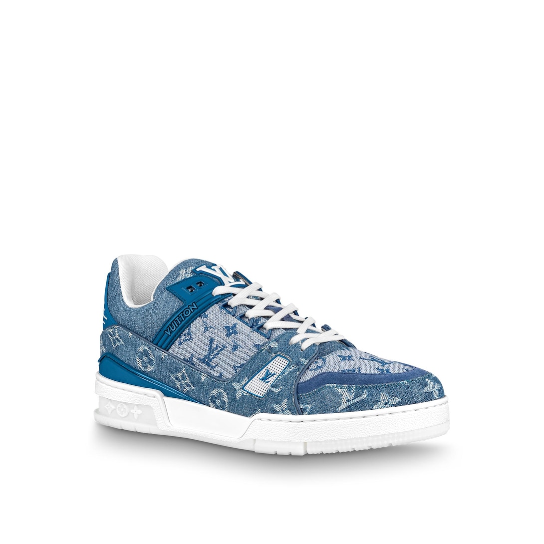 louis vuitton high top denim sneakers