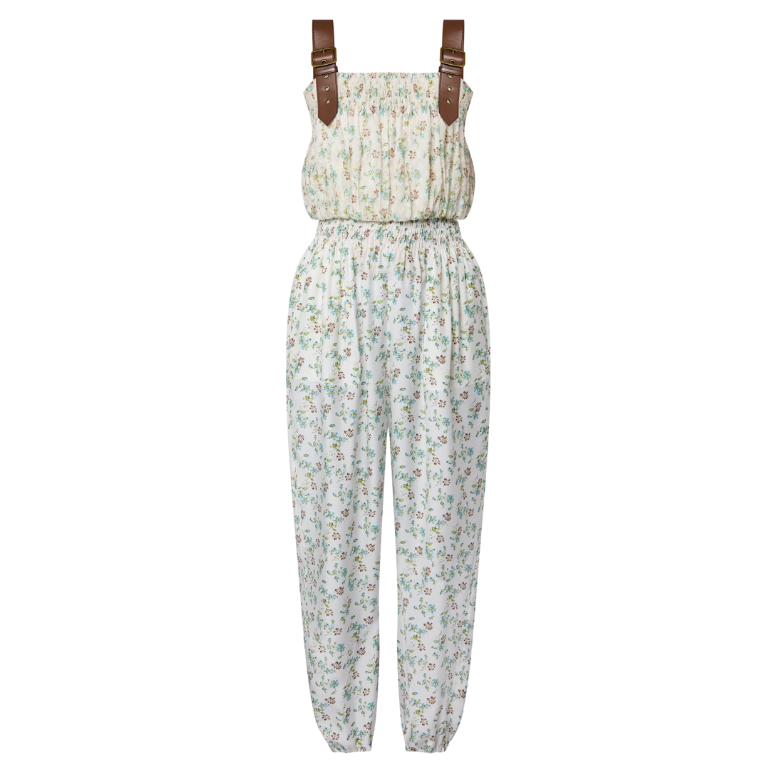 Floral Print Leather Strap Jumpsuit - Ready to Wear | LOUIS VUITTON