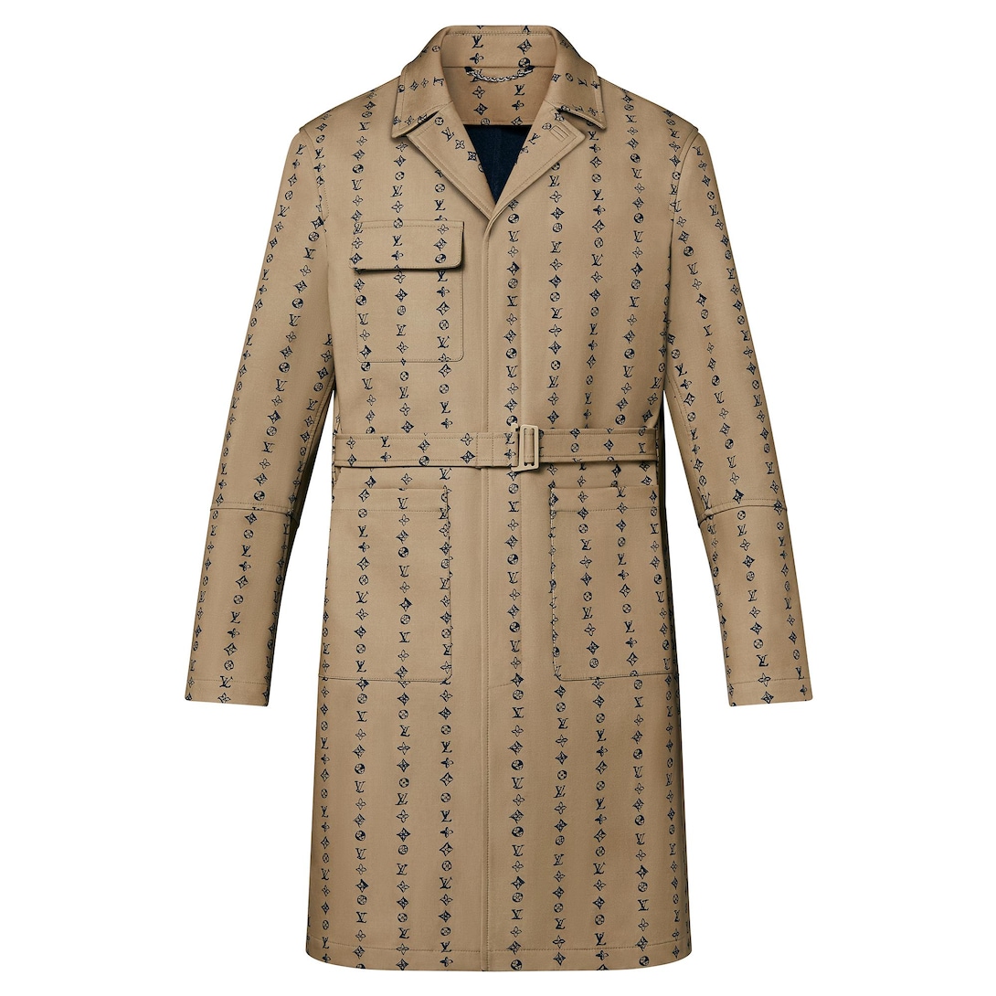 monogram belted trench