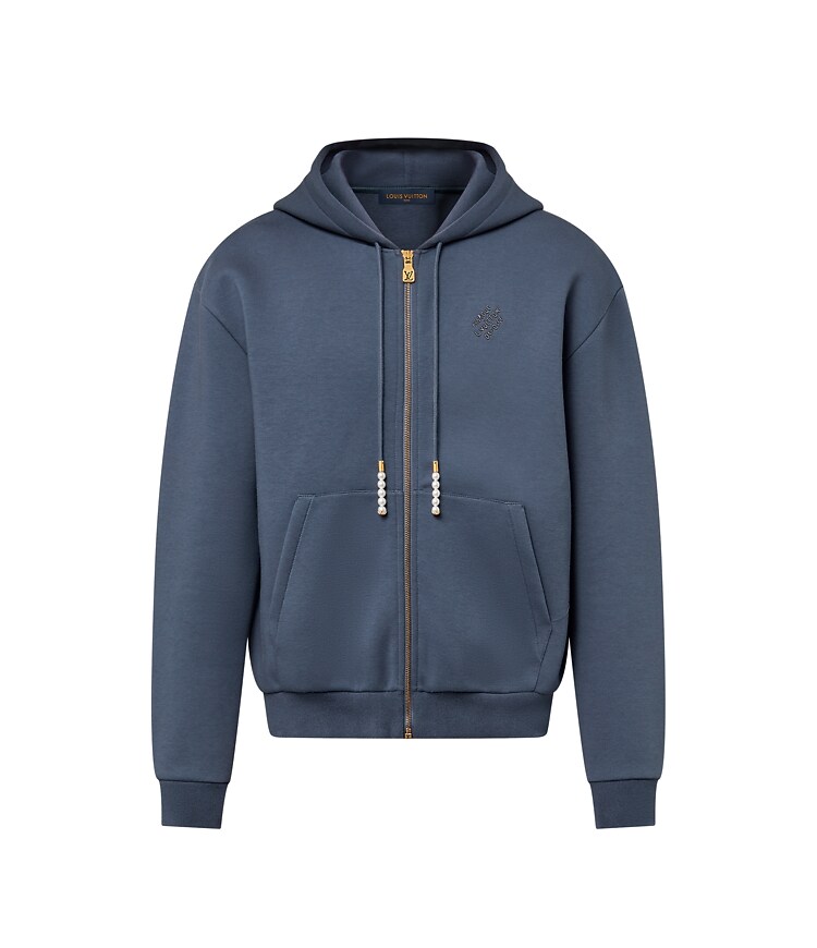 Embroidered Jersey Zip-Through Hoodie - Ready to Wear | LOUIS VUITTON