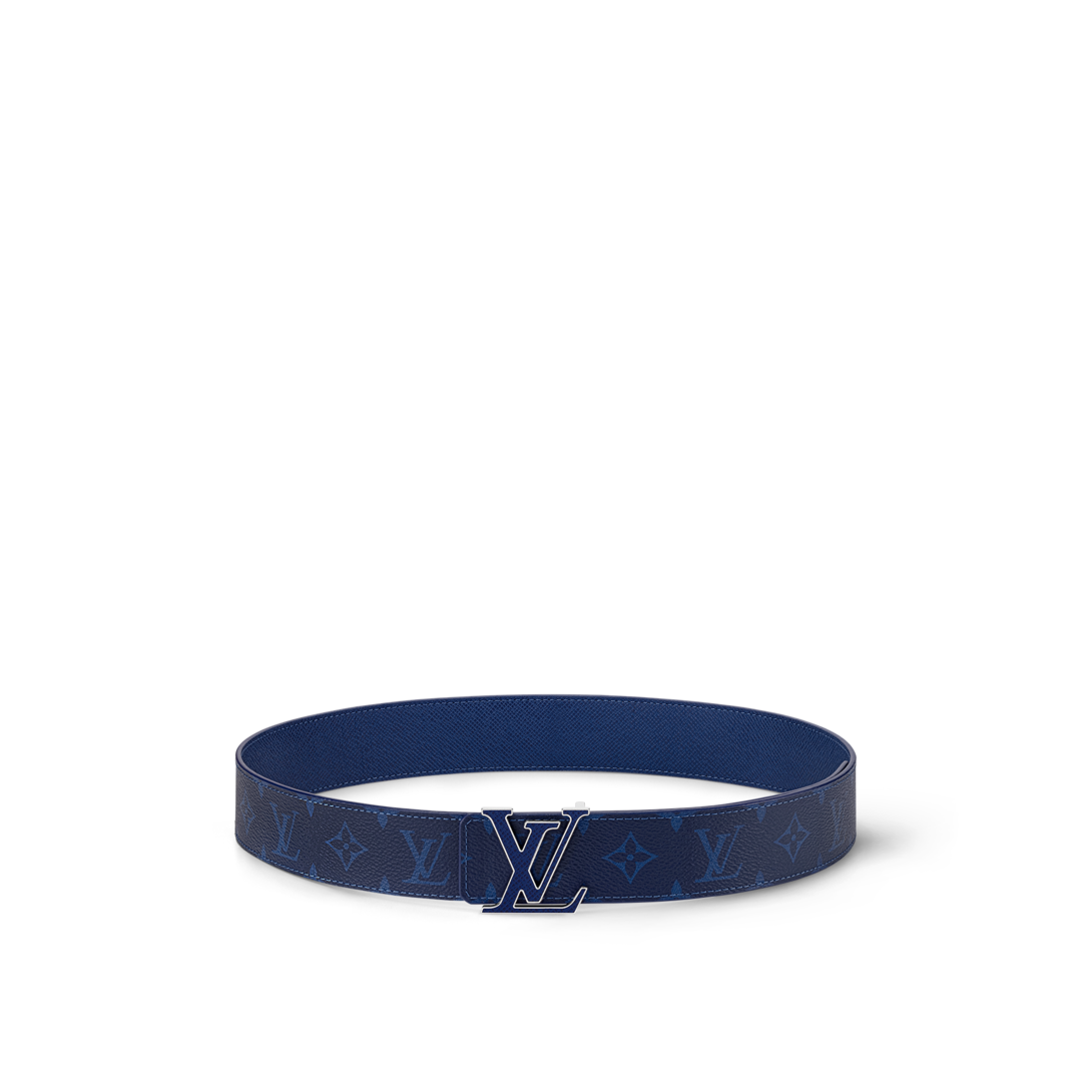 louis vuitton belt white and blue