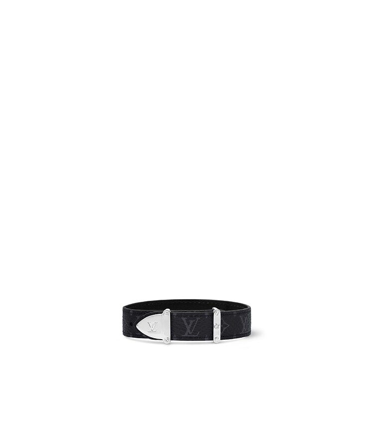 LV Trunk Reversible Leather Goods Bracelet Monogram Eclipse Canvas