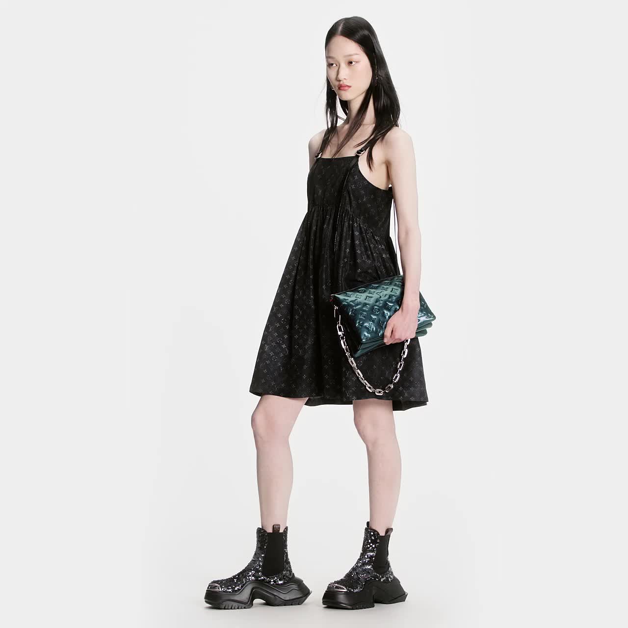 Leather Strap Monogram Cloud Dress - Ready to Wear | LOUIS VUITTON